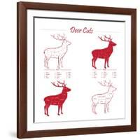 Deer Meat Cut Scheme-ONiONAstudio-Framed Art Print