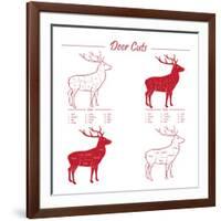 Deer Meat Cut Scheme-ONiONAstudio-Framed Art Print