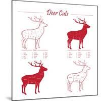 Deer Meat Cut Scheme-ONiONAstudio-Mounted Art Print