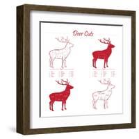 Deer Meat Cut Scheme-ONiONAstudio-Framed Art Print