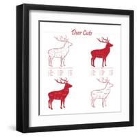 Deer Meat Cut Scheme-ONiONAstudio-Framed Art Print