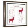 Deer Meat Cut Scheme-ONiONAstudio-Framed Art Print