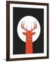 Deer & Moon-Volkan Dalyan-Framed Art Print
