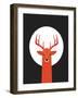 Deer & Moon-Volkan Dalyan-Framed Art Print