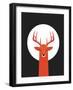 Deer & Moon-Volkan Dalyan-Framed Art Print