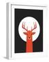 Deer & Moon-Volkan Dalyan-Framed Art Print