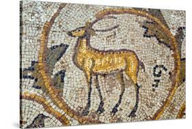 Deer mosaic, New House Of Hunt, Bulla Regia Archaeological Site, Tunisia-Nico Tondini-Stretched Canvas