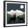 Deer Path Moon-Color Bakery-Framed Giclee Print