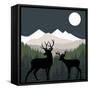 Deer Path Moon-Color Bakery-Framed Stretched Canvas