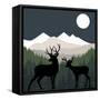 Deer Path Moon-null-Framed Stretched Canvas