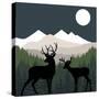 Deer Path Moon-null-Stretched Canvas