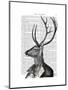 Deer Portrait 2-Fab Funky-Mounted Art Print