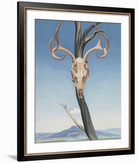 Deer's Skull with Pedernal-Georgia O'Keeffe-Framed Art Print