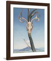 Deer's Skull with Pedernal-Georgia O'Keeffe-Framed Art Print