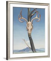 Deer's Skull with Pedernal-Georgia O'Keeffe-Framed Art Print