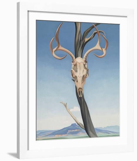 Deer's Skull with Pedernal-Georgia O'Keeffe-Framed Art Print