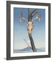 Deer's Skull with Pedernal-Georgia O'Keeffe-Framed Art Print