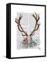 Deer Skull with Flowers 1-Fab Funky-Framed Stretched Canvas