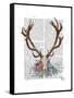 Deer Skull with Flowers 1-Fab Funky-Framed Stretched Canvas