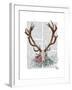 Deer Skull with Flowers 1-Fab Funky-Framed Art Print