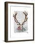 Deer Skull with Flowers 1-Fab Funky-Framed Art Print