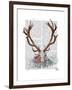 Deer Skull with Flowers 1-Fab Funky-Framed Art Print