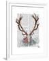 Deer Skull with Flowers 1-Fab Funky-Framed Art Print