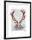 Deer Skull with Flowers 1-Fab Funky-Framed Art Print