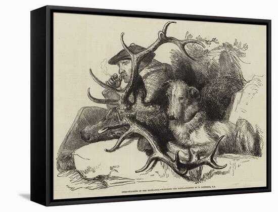 Deer-Stalking in the Highlands, Watching the Body-Edwin Landseer-Framed Stretched Canvas