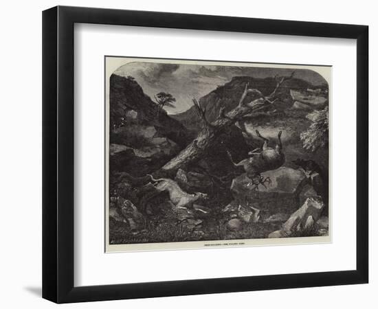 Deer-Stalking, the Falling Deer-null-Framed Premium Giclee Print