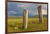 Deer stones with inscriptions, 1000 BC, Mongolia.-Tom Norring-Framed Photographic Print