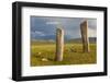 Deer stones with inscriptions, 1000 BC, Mongolia.-Tom Norring-Framed Photographic Print