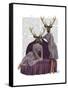 Deer Twins in Purple-Fab Funky-Framed Stretched Canvas