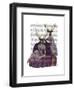 Deer Twins in Purple-Fab Funky-Framed Art Print