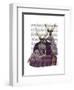 Deer Twins in Purple-Fab Funky-Framed Art Print