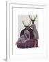 Deer Twins in Purple-Fab Funky-Framed Art Print