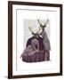 Deer Twins in Purple-Fab Funky-Framed Art Print