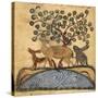 Deer-type, Rabbit and Fox, Standing Over Water-Aristotle ibn Bakhtishu-Stretched Canvas