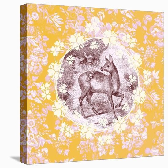 Deer with Chintz-null-Stretched Canvas