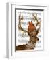 Deer with Gold Bells-Fab Funky-Framed Art Print