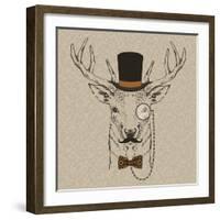 Deer with Hat-null-Framed Art Print