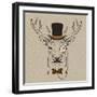 Deer with Hat-null-Framed Art Print