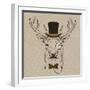 Deer with Hat-null-Framed Art Print