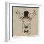 Deer with Hat-null-Framed Art Print