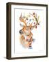 Deer with Lights and Scarf-Lanie Loreth-Framed Art Print