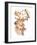 Deer with Lights and Scarf-Lanie Loreth-Framed Art Print