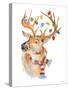 Deer with Lights and Scarf-Lanie Loreth-Stretched Canvas