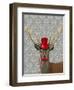 Deer with Red Hat and Moustache-Fab Funky-Framed Art Print