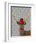 Deer with Red Hat and Moustache-Fab Funky-Framed Art Print