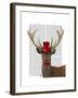 Deer with Red Top Hat and Moustache-Fab Funky-Framed Art Print